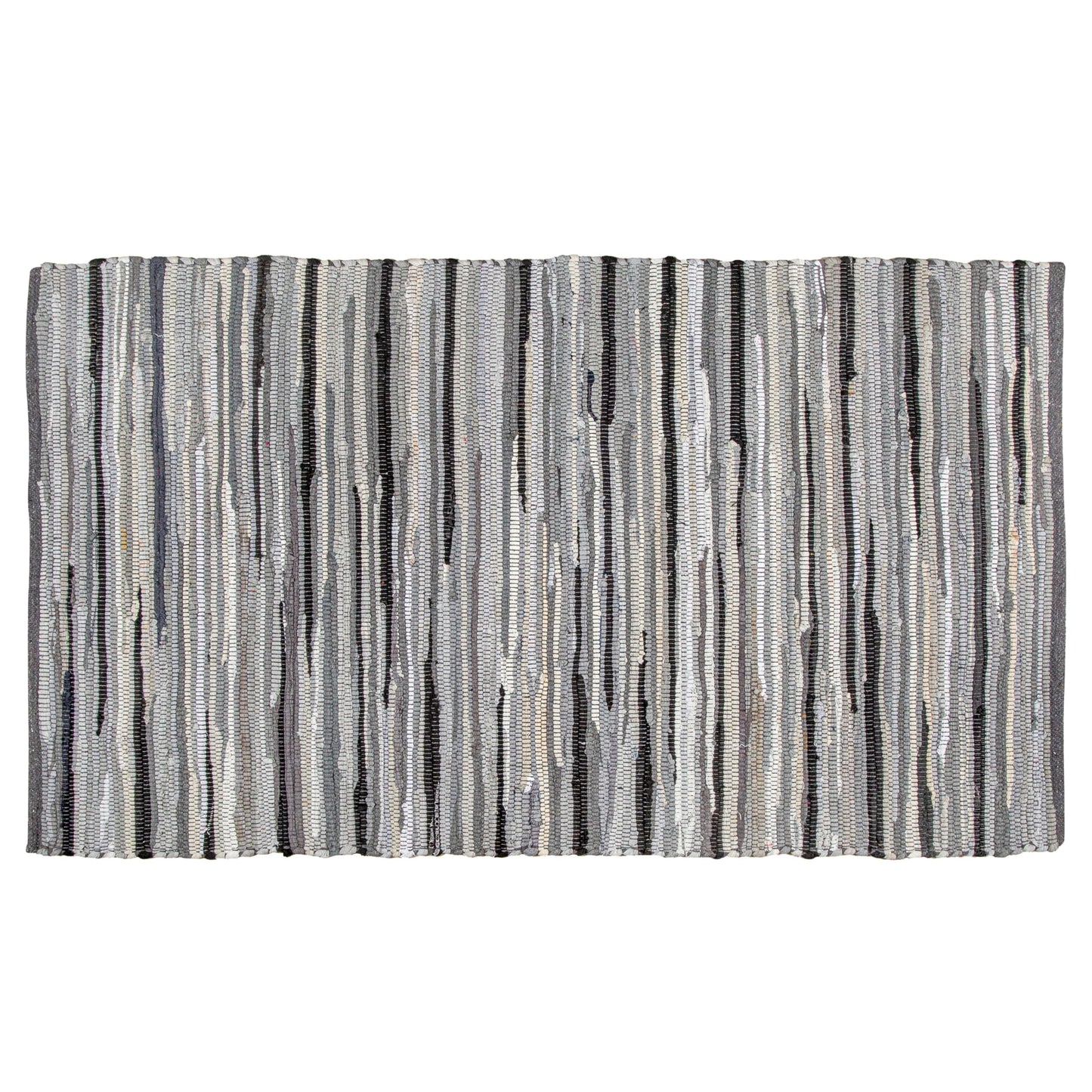 Ramanta Home Hand Woven 100% Cotton Rag Rug 3'x5' - Charcoal, Recycled Rugs, Boho Farmhouse Rugs for Living Room, Dinning Room, Kitchen, Entryway, Bedroom Rug - 36"x60"