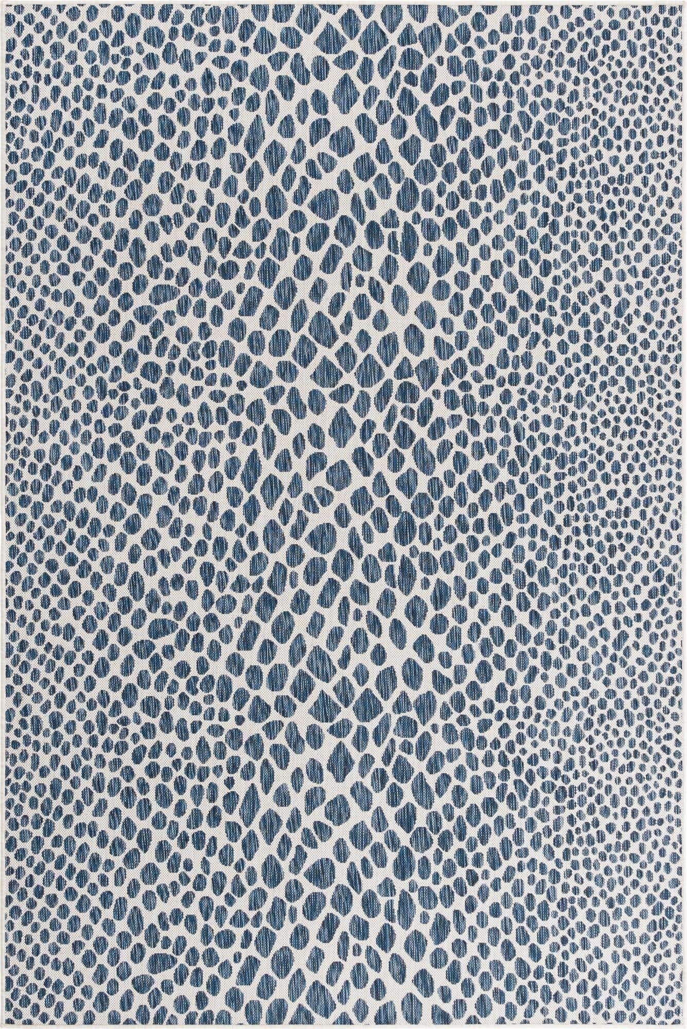Unique Loom Outdoor Collection Area Rug - Cape Town (6' 1' x 9' Rectangle, Blue/ Olive)