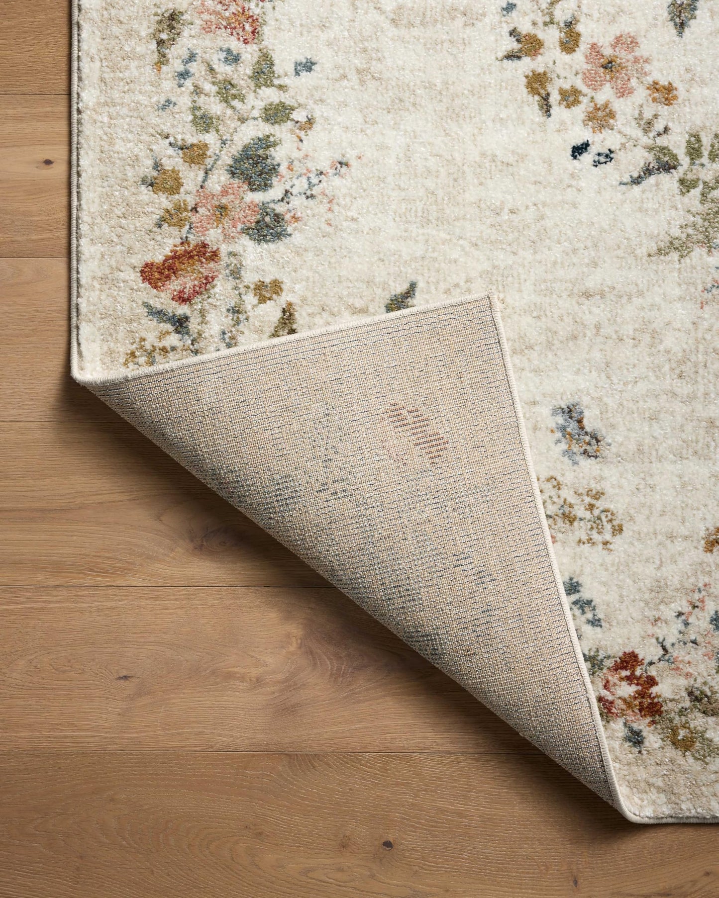 Loloi Rifle Paper Co. Laurel Collection LAU-01 Cream 6'-6" x 9'-2" Area Rug