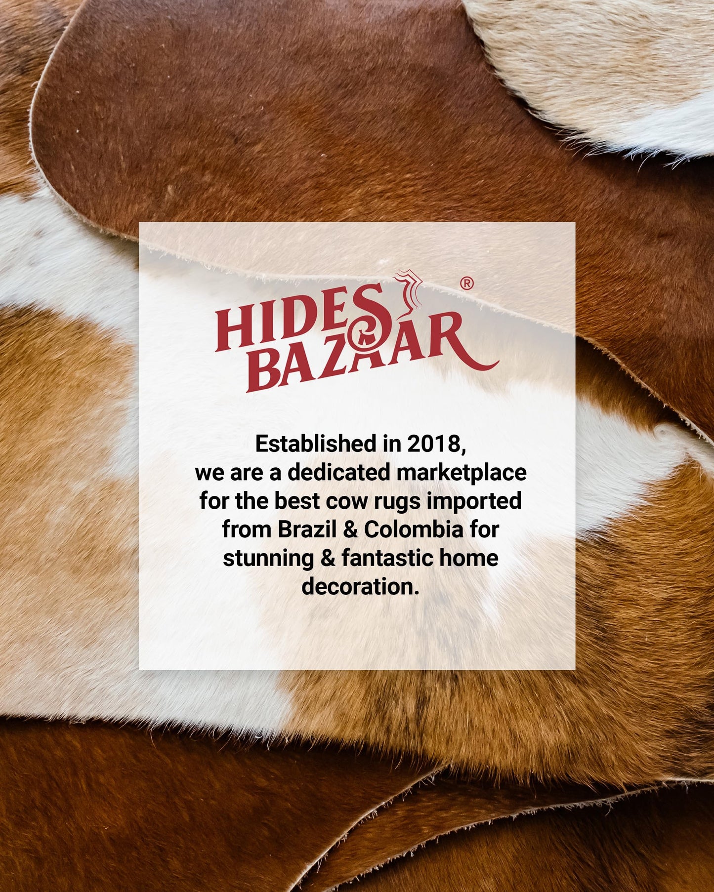 HIDES BAZAAR Real Cowhide Rug 6x7-8 ft - Natural Leather Hair-on-Hide Area Rug with Brown, Black & White Pattern (Dark Brown Brindle) - Soft Western Cow Skin Rug for Living Room & Rustic Homes