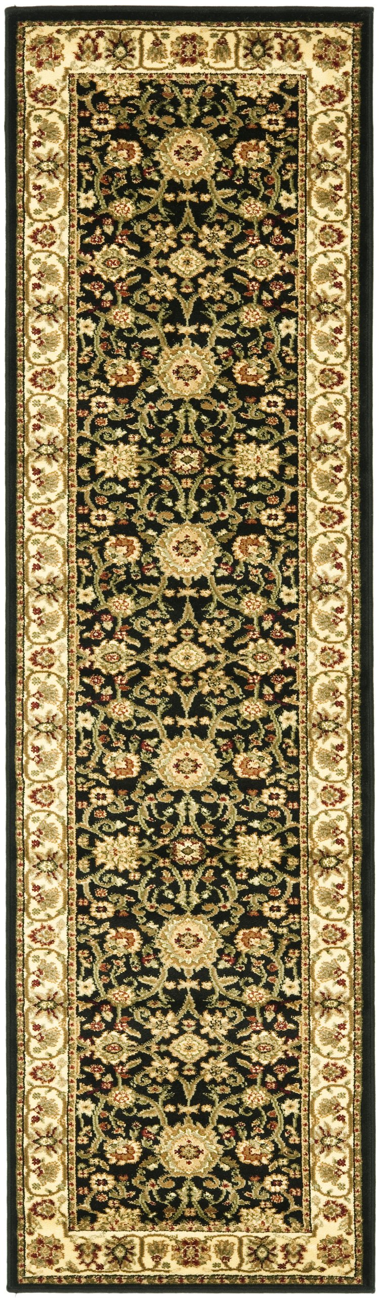SAFAVIEH Lyndhurst Collection Runner Rug - 2'3" x 8', Black & Ivory, Traditional Oriental Design, Non-Shedding & Easy Care, Ideal for High Traffic Areas in Living Room, Bedroom (LNH212A)