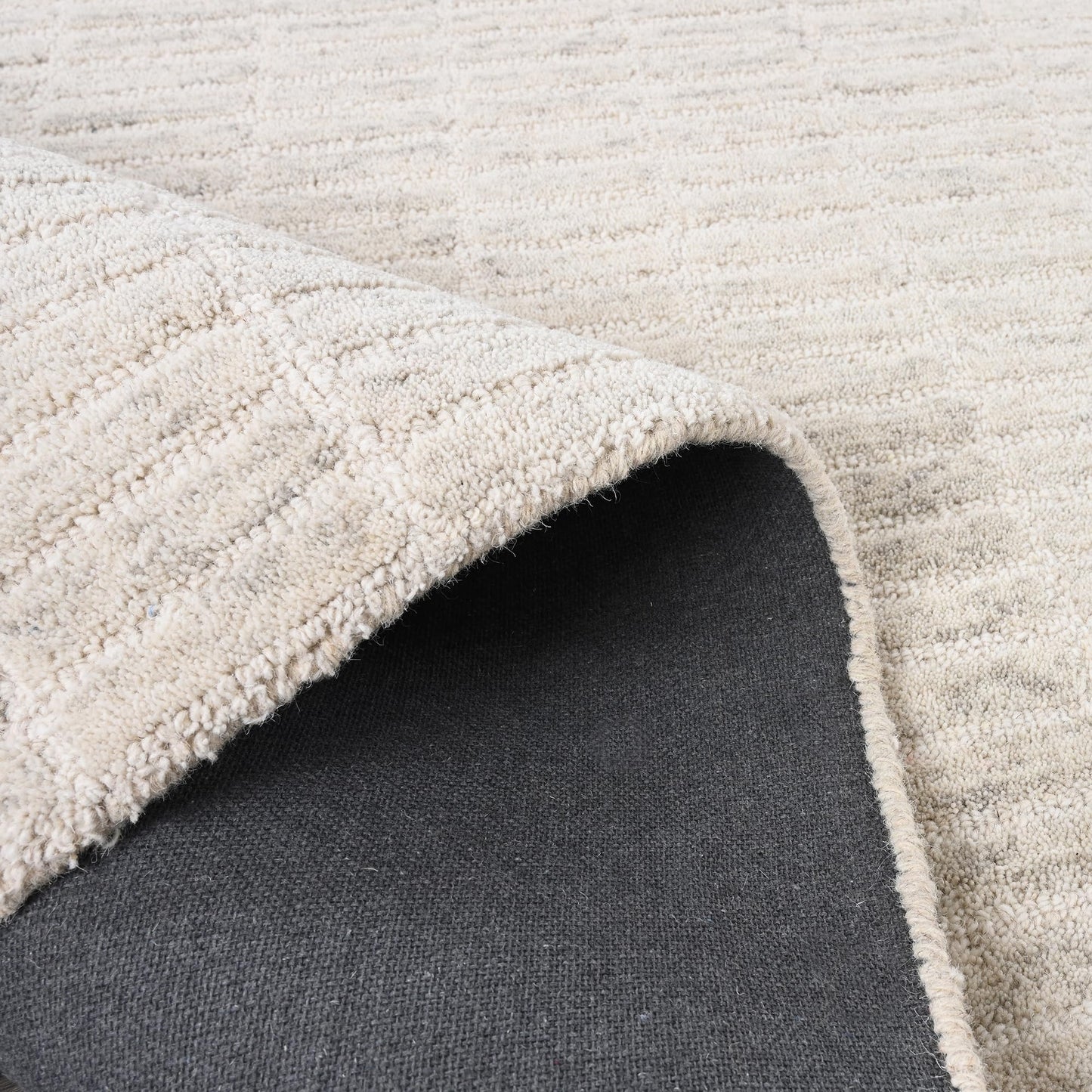 RUGORIA Hand-Tufted 100% Wool Area Rug – Unique Modern Geometric Grid Pattern, Soft Plush Textured Carpet for Living Room, Bedroom, Dining Room & Entryway (Grey,Beige, 6' x 9')