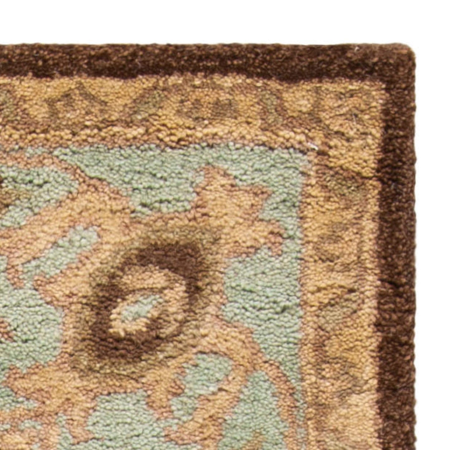 SAFAVIEH Antiquity Collection Accent Rug - 3' x 5', Brown & Green, Handmade Traditional Oriental Wool, Ideal for High Traffic Areas in Entryway, Living Room, Bedroom (AT21G)