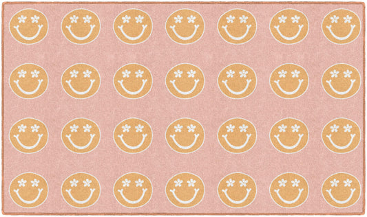 Flagship Carpets Good Vibes Happy Faces Children's Classroom Décor Area Rug for Schools, Durable and Fun for Learning Centers, Daycares and Preschools, 5' X 7'6"