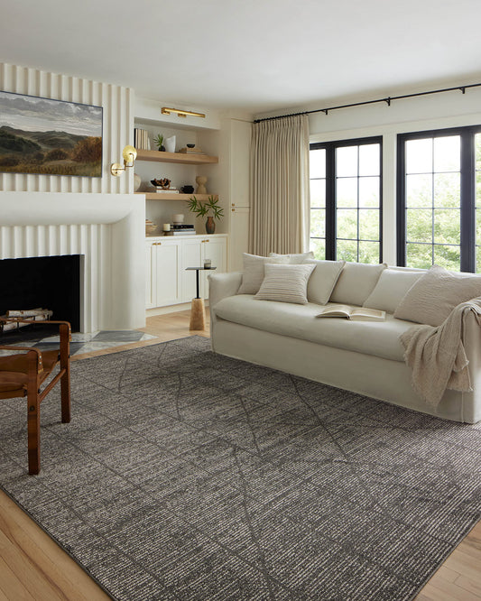 Loloi Kamala Collection KAM-06 Charcoal/Ivory 6'-7" x 9'-6" Area Rug