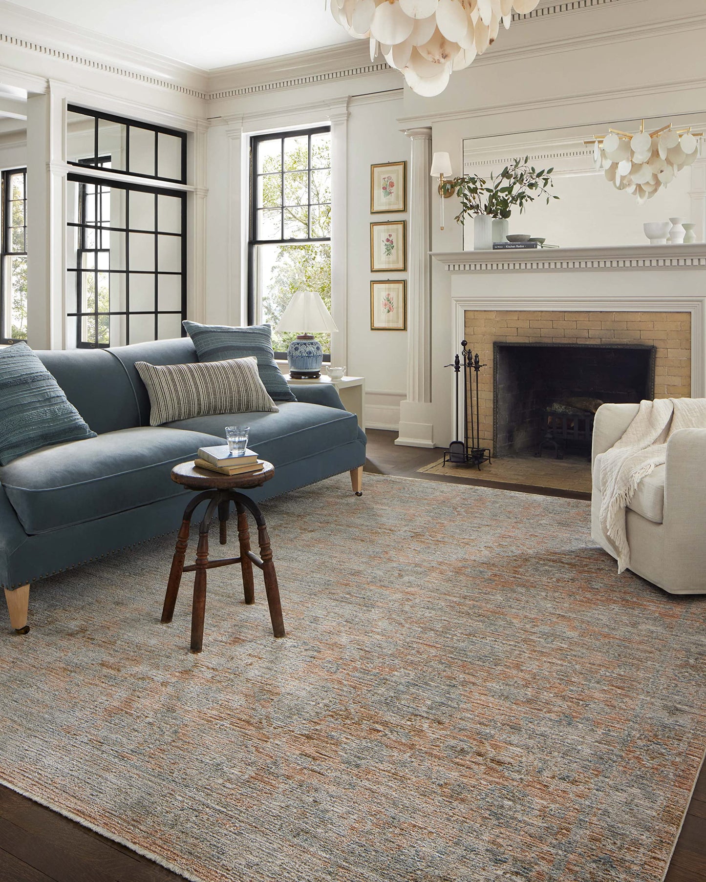 Loloi Jean Stoffer Katherine Collection KES-02 Terracotta/Smoke 2'-3'' x 3'-10'', .25" Pile Height, Accent Rug