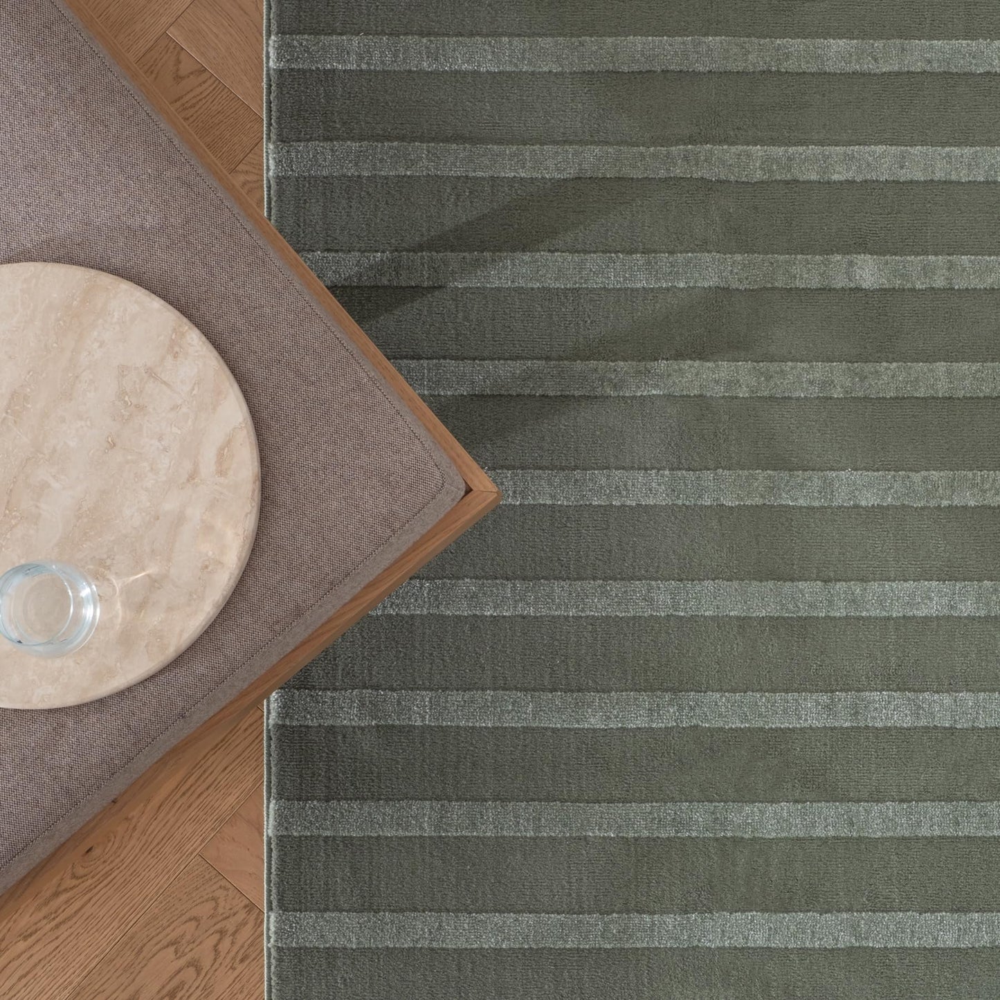Revival Rugs Staves 8'x10' Area Rugs for Living Room Bedroom Dining Room - Washable, Oeko-TEX Certified, Modern, Green
