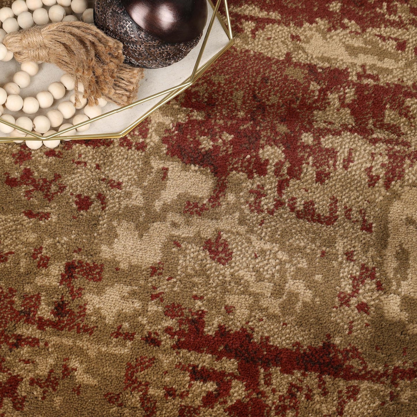 Superior Indoor Area Rug, Jute Backing, Easy Care,2'x3', Auburn