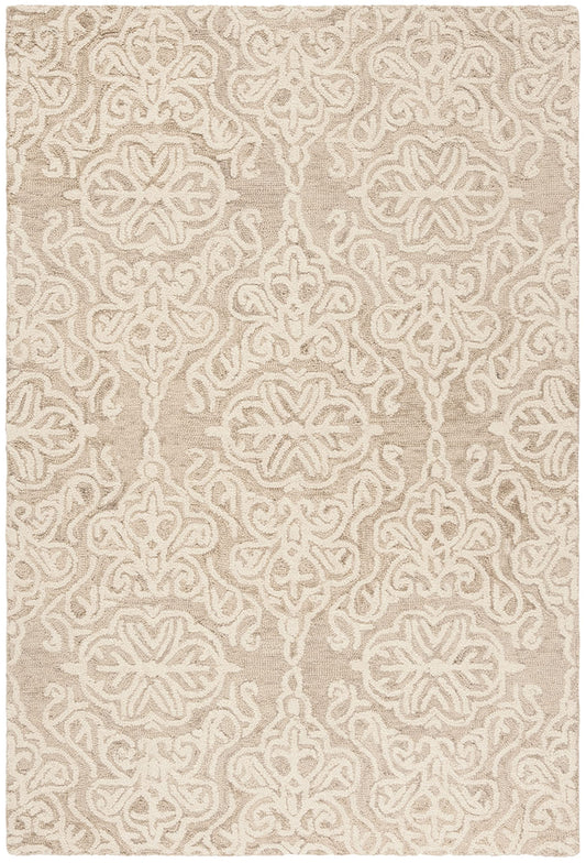 SAFAVIEH Blossom Collection Accent Rug - 2'3" x 4', Beige & Ivory, Handmade Wool, Ideal for High Traffic Areas in Entryway, Living Room, Bedroom (BLM112B)