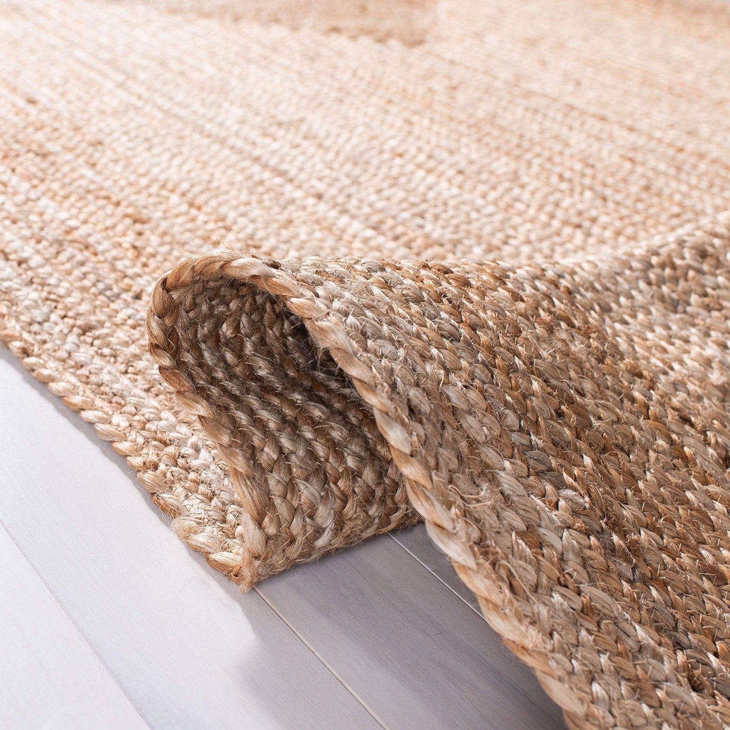 SAFAVIEH Area Rug 8x10 - Cape Cod Collection - Large - Natural Brown, Handmade Braided Flat Weave Jute (CAP252A)