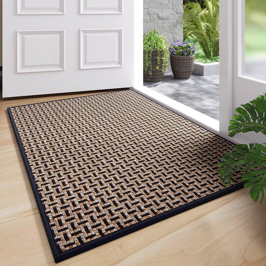 YDKGL Door Mat Entrance 24x35, Dirt Resistant and Absorbent, Non-Slip Rubber Backing Floor Mats, Easy Clean Low-Profile Doormat for Entryway, Front Door, Inside Entrance, Black