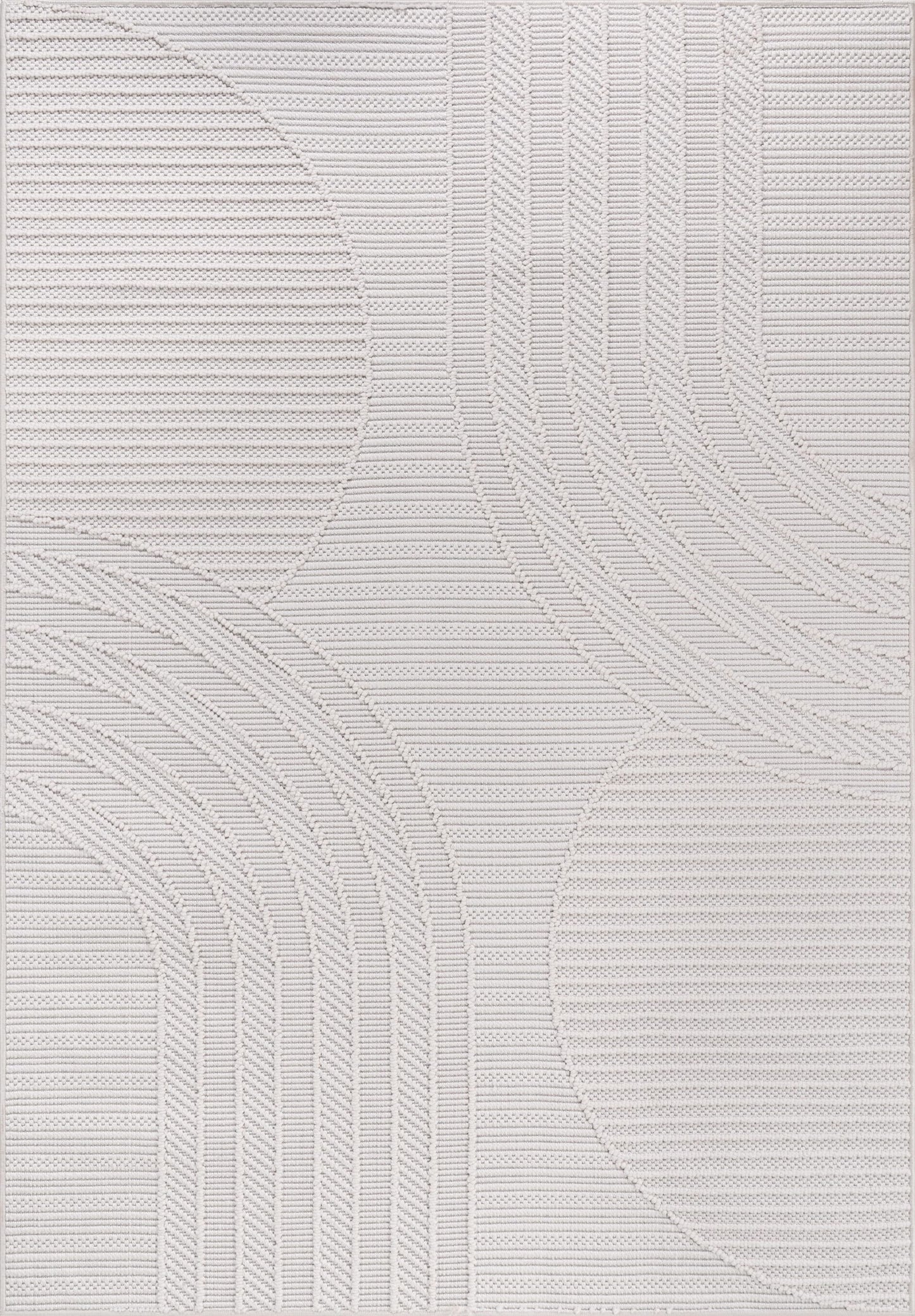 CAMILSON Micro Loop Rug 8x10 Modern Luxury Geometric Arch Area Rugs Soft High and Low Pile Stain Resistant Easy-Cleaning Non-Shedding for Living Room Indoor Carpet (8 x 10 / White)