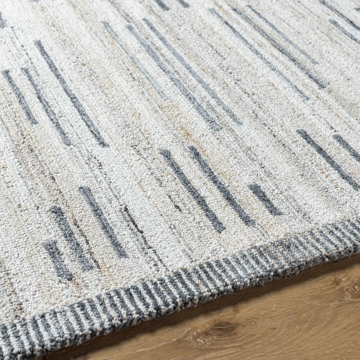 Hauteloom Nzila Recycled Material Living Room, Bedroom Area Rug - Contemporary - Light Gray, Charcoal, Medium Brown - 2' x 3'
