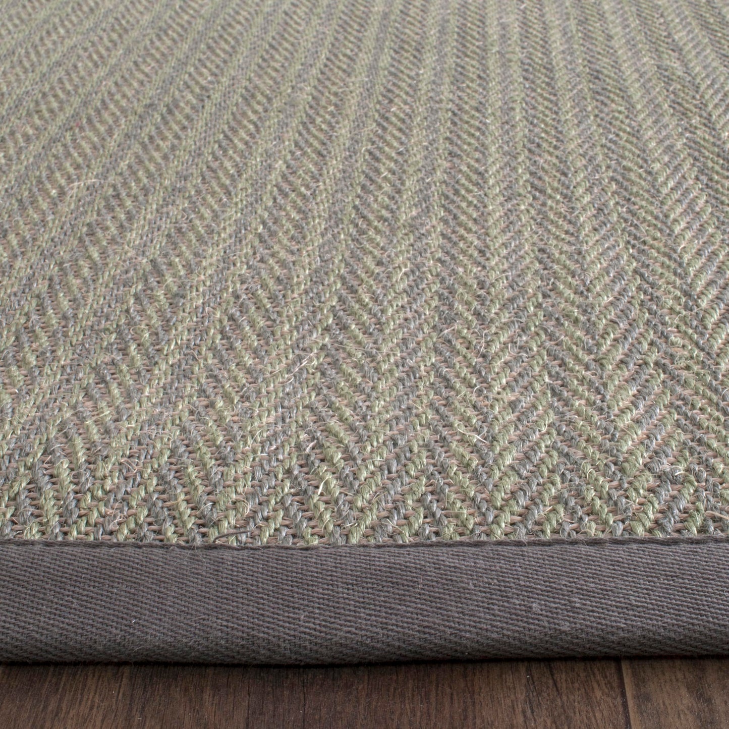 SAFAVIEH Natural Fiber Collection X-Large Area Rug - 2'6" x 22', Grey Brown & Grey, Border Herringbone Sisal Design, Easy Care, Ideal for High Traffic Areas in Living Room, Bedroom (NF444A)