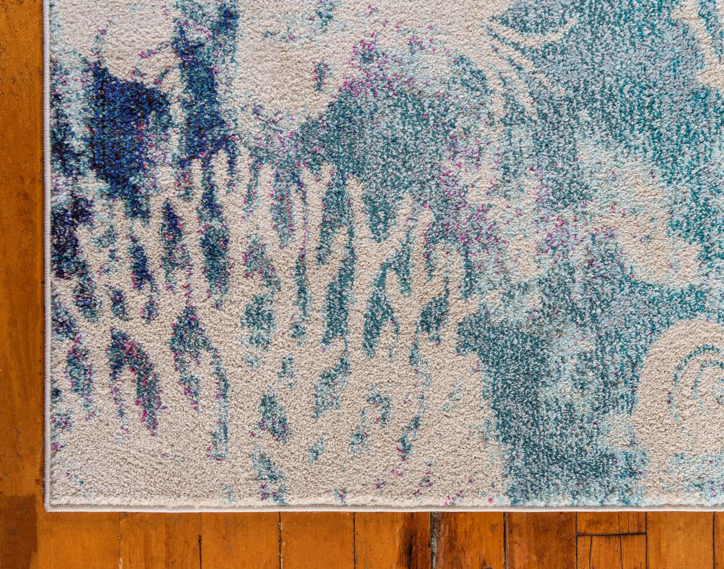 Unique Loom Positano Collection Coastal Modern Coral Lobster Shells Light Blue Area Rug (4' x 6')