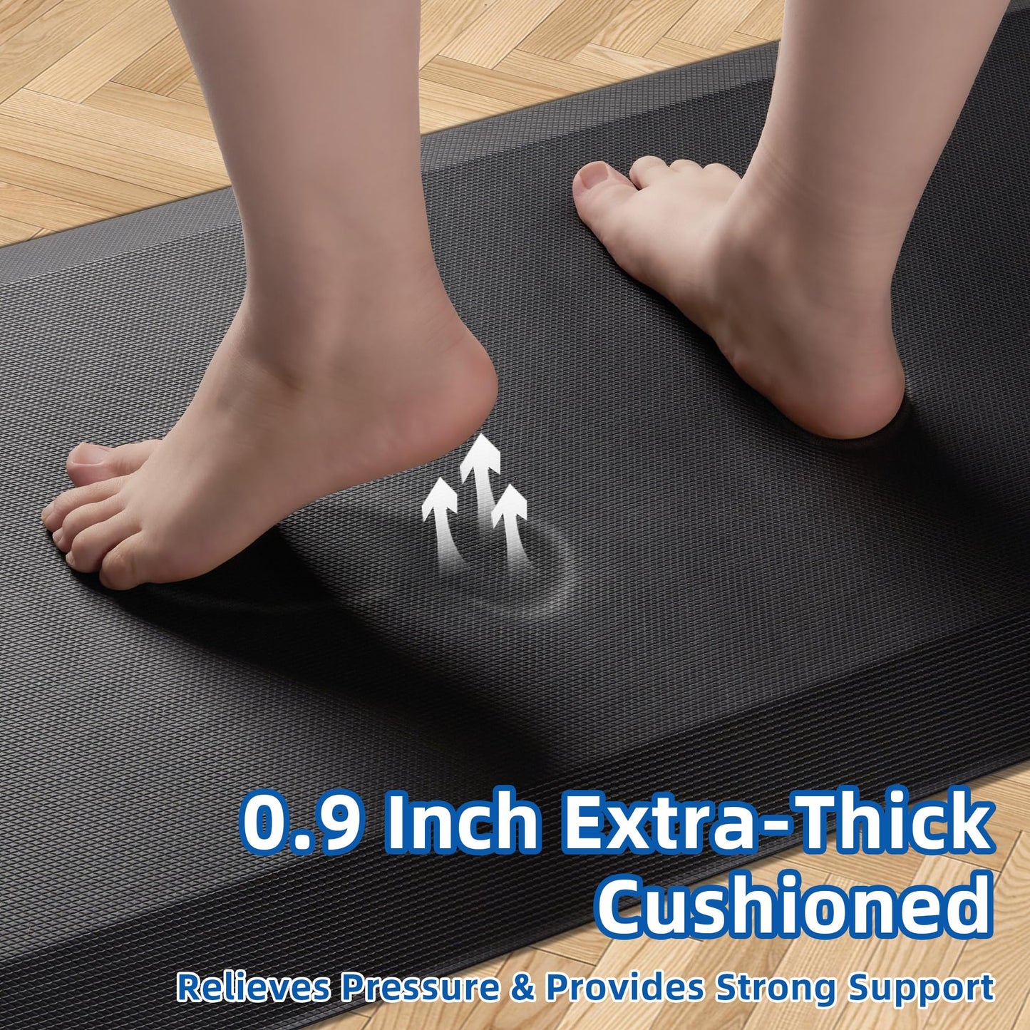Anti Fatigue Kitchen Mats for Floor, 9/10 Extra Thick Cushioned Standing Desk Mat, Comfort Memory Foam Ergonomic Kitchen Rugs and Mats Non-Slip Waterproof for Office, Kitchen, Sink, 20" x 39"