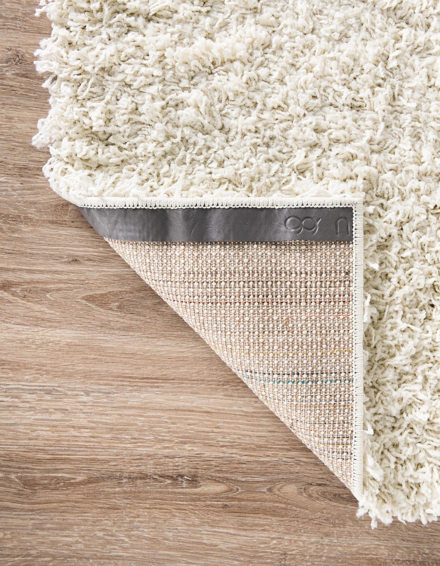Unique Loom Solid Shag Collection Area Rug (5' 1" x 8' Rectangle Pure Ivory)