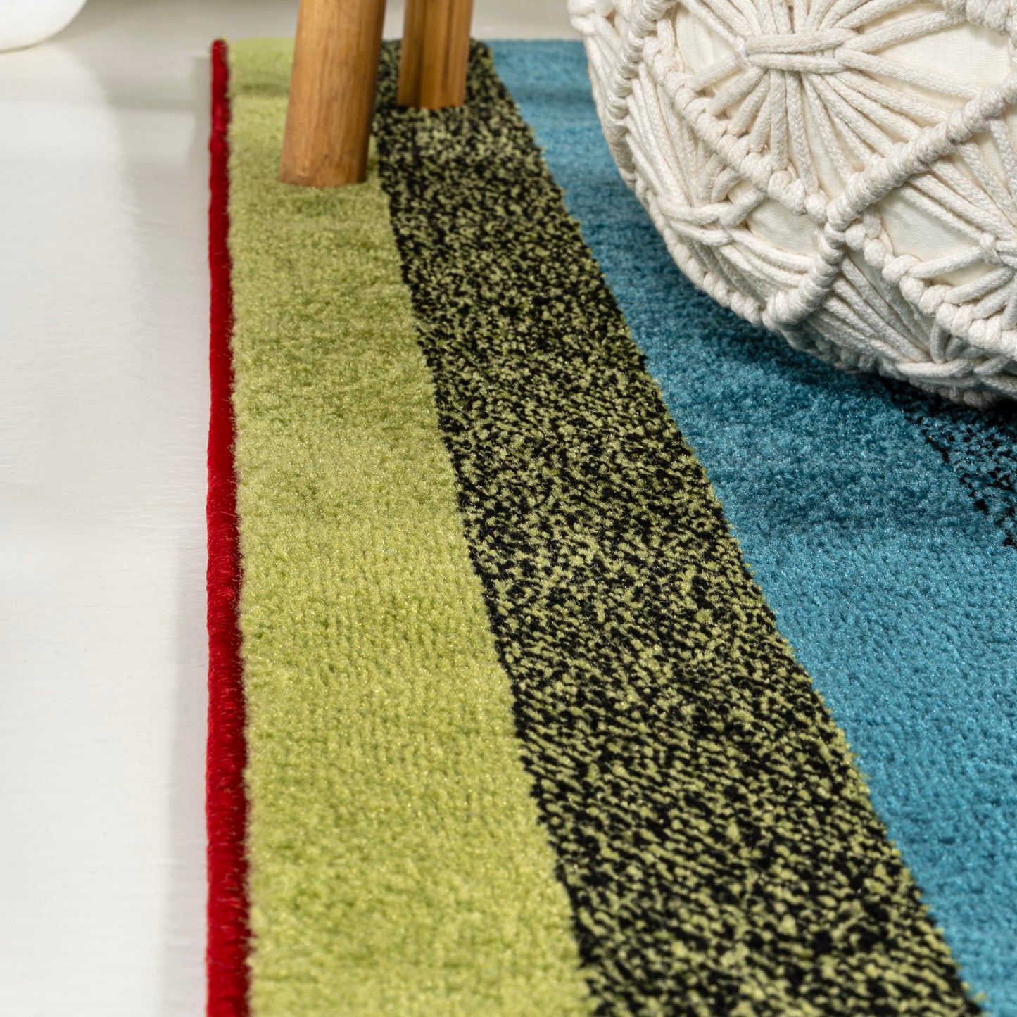 JONATHAN Y Retro Rainbow Stripe Multi Indoor Area Rug 8x10, Contemporary, Casual, Coastal, Easy-Cleaning for Living Room, Bedroom, Kitchen, Pet Friendly, Non-Shedding (DZC102A-8)