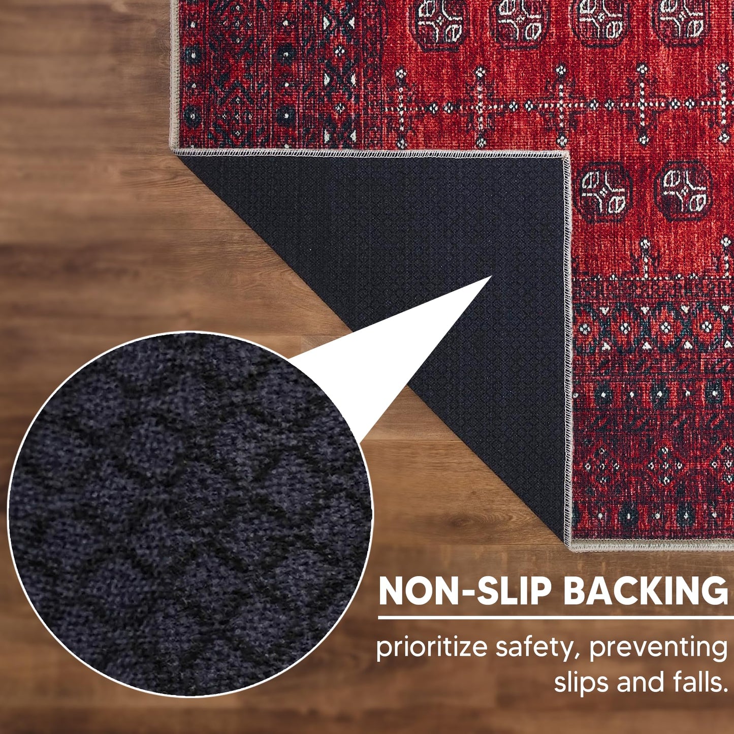 Keen Home Design 2x3 Rug - Machine Washable Entry Rug with Non-Slip Backing, Ideal for Enteryway, Kitchen, Bathroom, Laundry Room - Vintage, Easy Clean, Durable, Low Pile Rug - (2' x 3')