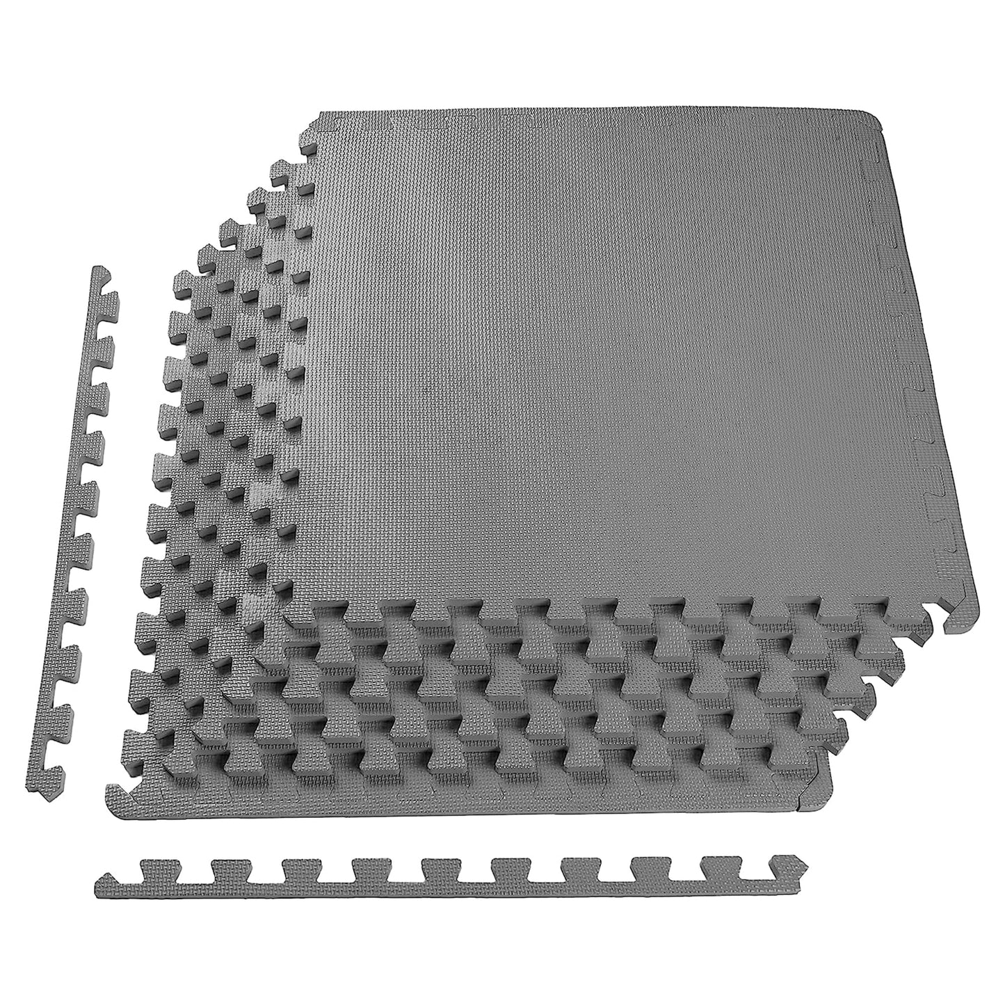 BalanceFrom Puzzle Exercise Mat 1/2" Thick, EVA Interlocking Foam Floor Tiles for Home Gym, Mat for Home Workout Equipment, Floor Padding for Kids, Gray, 24 in x 24 in x 1/2 in, 24 Sq Ft - 6 Tiles