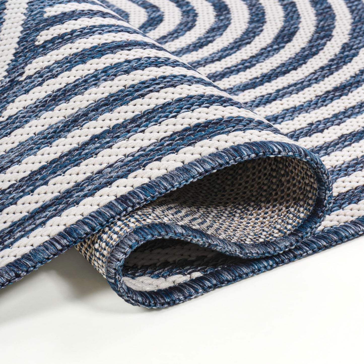 JONATHAN Y Geometric Arch Stripe Indoor Outdoor Runner Rug 2X8 Cream/Navy, Margot Modern for Backyard, Patio, Porch, Easy-Cleaning, High Traffic, Pet-Friendly, Non-Shedding (SHP201C-28)