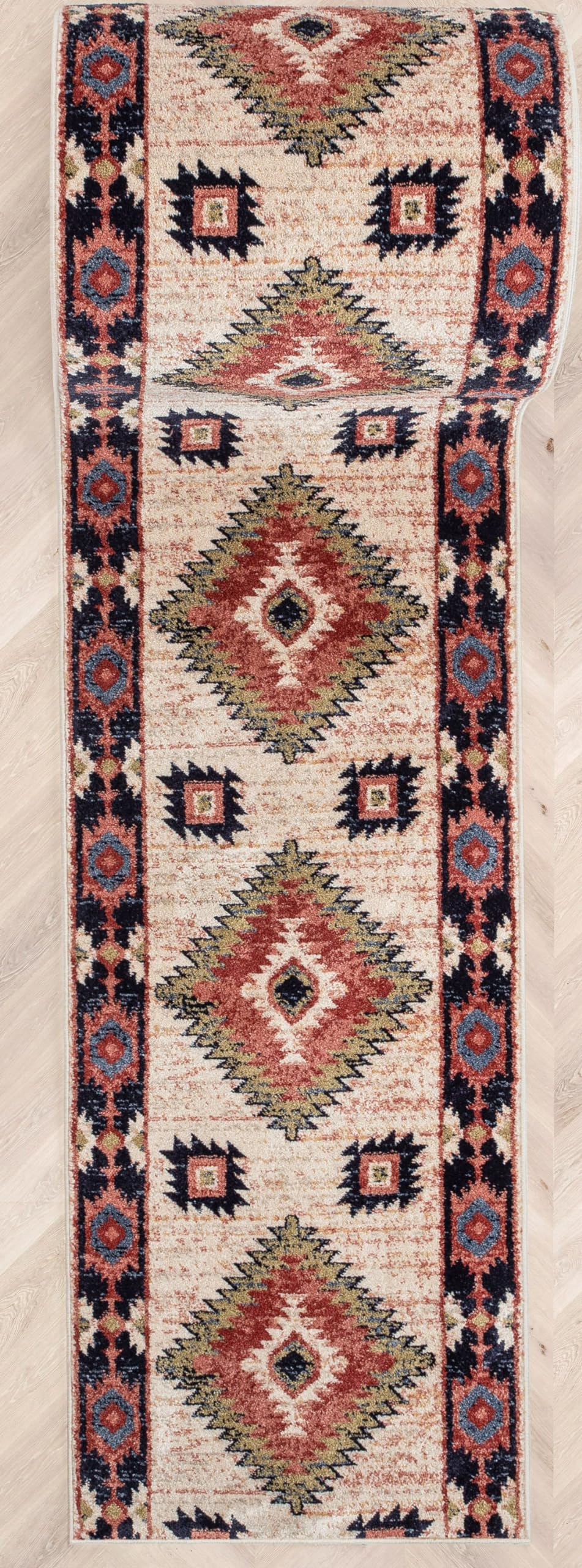 Well Woven Custom Size Hallway Stair Runner - Choose Your Length - Lizette Ivory Traditional Medallion 26 Inches Wide x 8 Feet Long Runner (26" x 8' Runner) Carpet