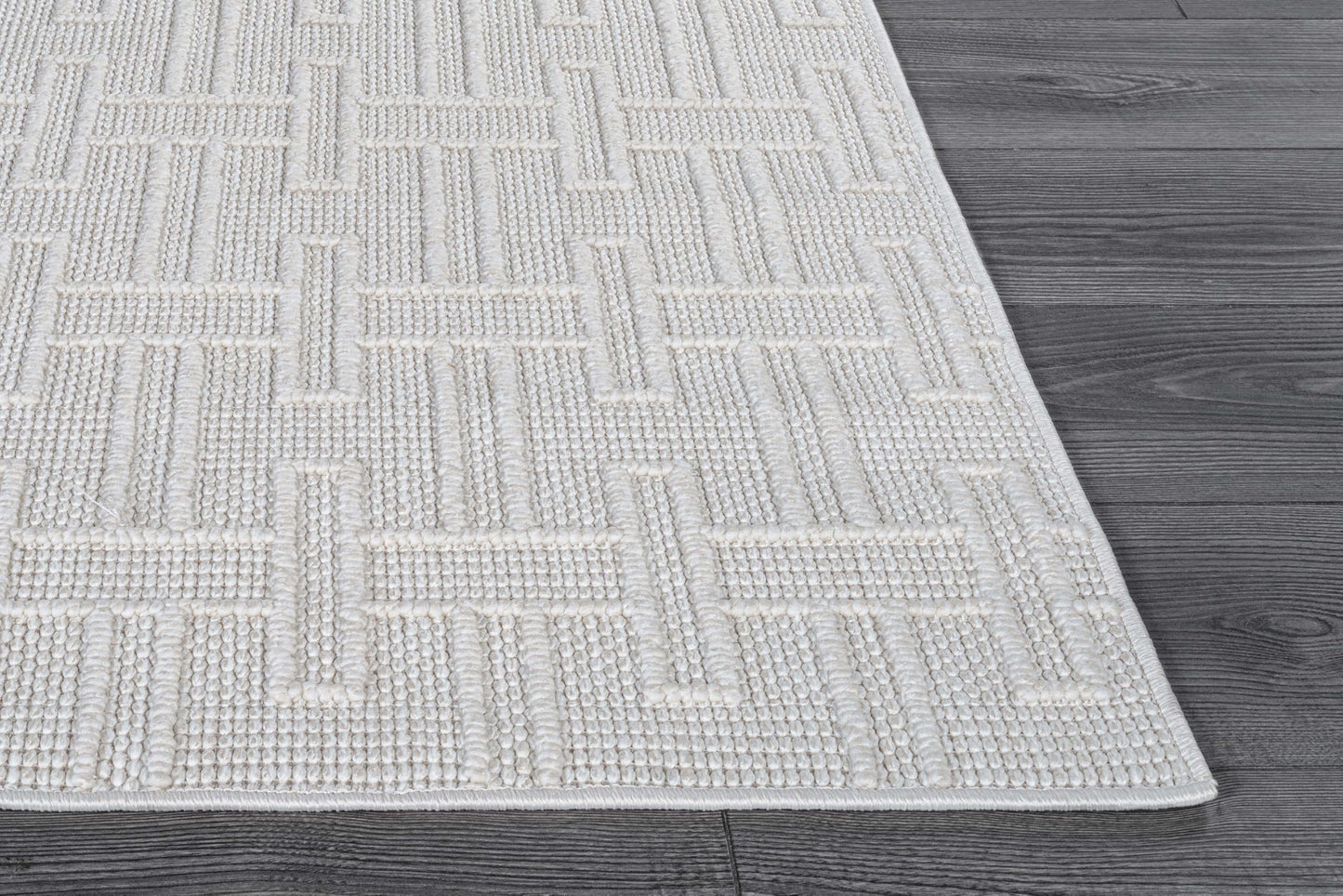Luul Home Micro Loop Indoor Rug White 5x7 Boho Geometric Neutral Area Rugs for Living Room Soft Luxury Modern Low and High Pile Durable Stain Resistant Non-Shedding Indoor Area Carpet 5 x 7