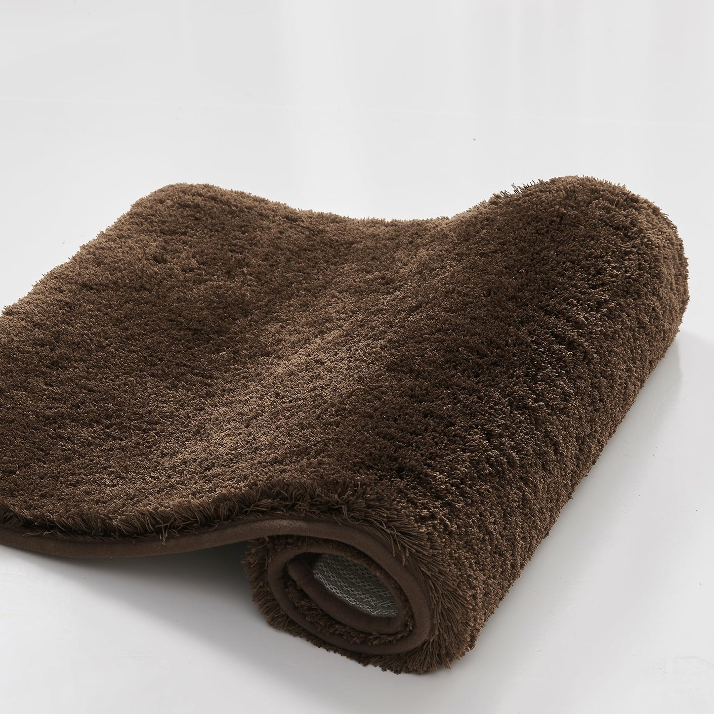 CozeCube Upgraded Shaggy Bath mat for Bathroom Non Slip 20" X 32", Super Soft Quick Dry Bath Rugs, Fluffy Plush Bathroom Rugs Machine Washable, Dark Brown