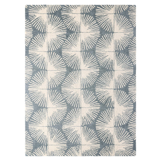 Nicole Miller New York Kendall Fluted Geo Handcrafted Area Rug, 100% Wool Rug, Grey, 3'x5'
