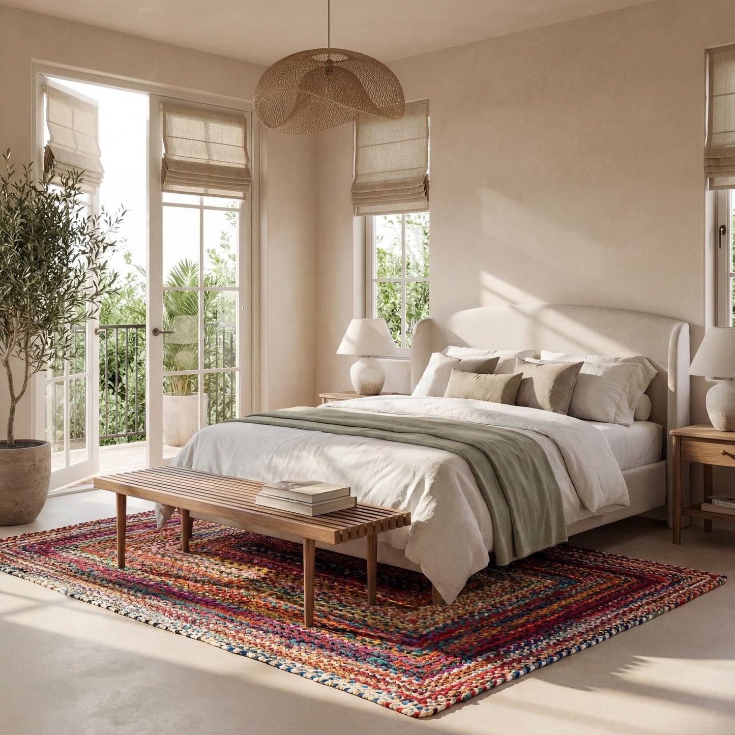 Nuloom Tammara Multicolor, 4' x 6', Hand Braided, Bohemian, Cotton, Soft and Cozy, High Traffic, Stain Resistant, Easy Clean, Durable Area Rug for Bedroom, Living Room, Dining, Den, Entryway