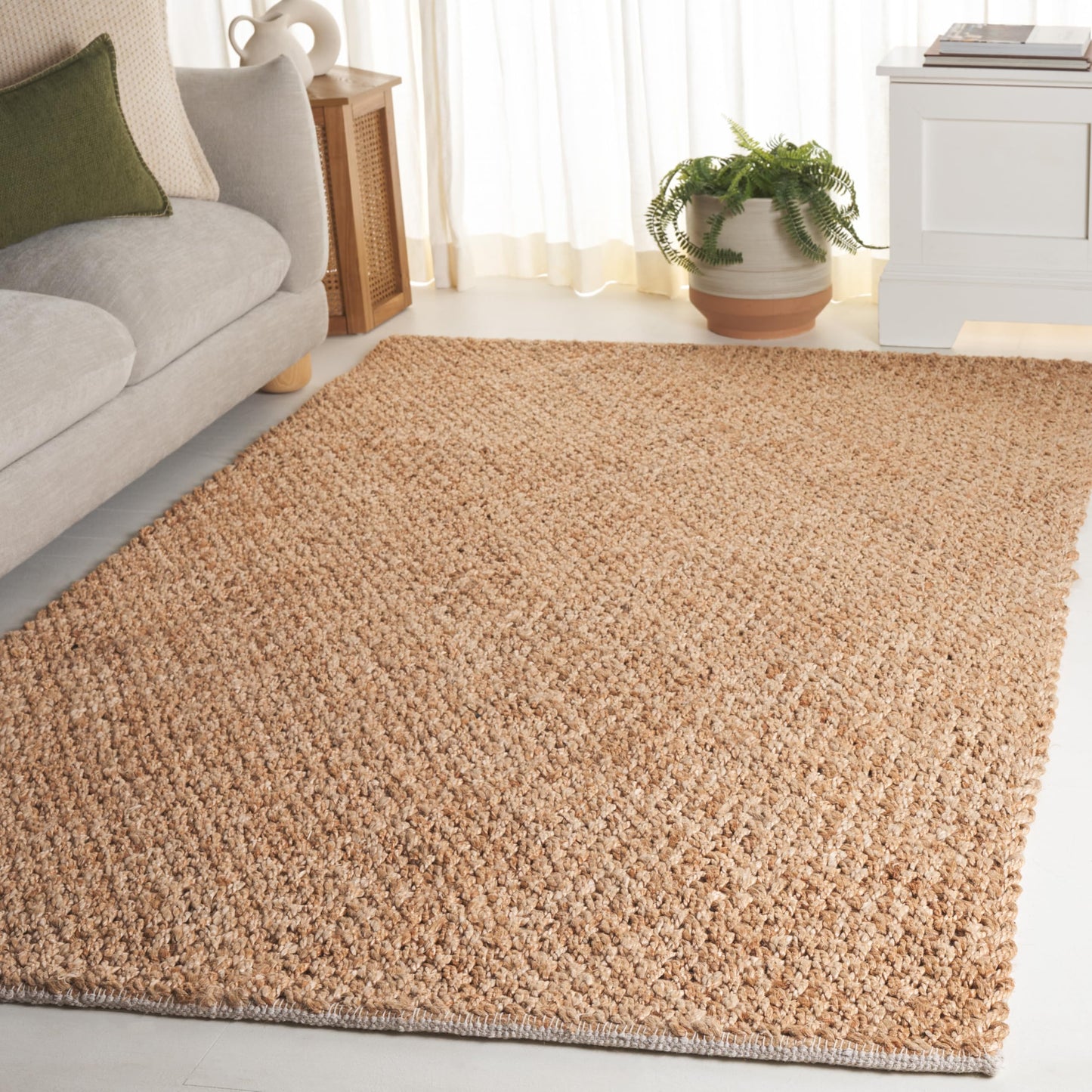 SAFAVIEH Natural Fiber Collection Area Rug - 4' x 6', Natural, Geometric Design, Ideal for High Traffic Areas in Living Room, Bedroom, Dining (NFB876A)