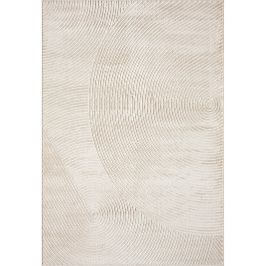 Abani Neutral Beige Area Rug | 5' x 8' Tan Geometric Carpet with Zen Circle Pattern | Rugs for Living Room, Bedroom, Office