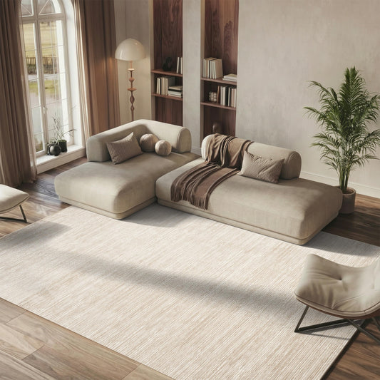 SAFAVIEH Vision Collection Area Rug - 9' x 12', Creme, Modern Ombre Tonal Chic Design, Non-Shedding & Easy Care, Ideal for High Traffic Areas in Living Room, Bedroom (VSN606F)