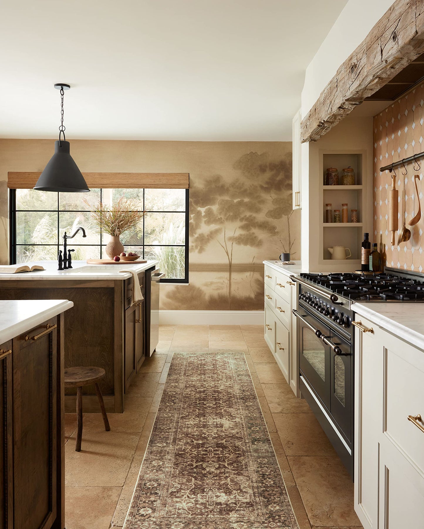 Loloi Magnolia Home by Joanna Gaines Sinclair Collection SIN-01 Rust/Lagoon 7'-6" x 9'-6", .25" Pile Height, Machine Washable, Area Rug