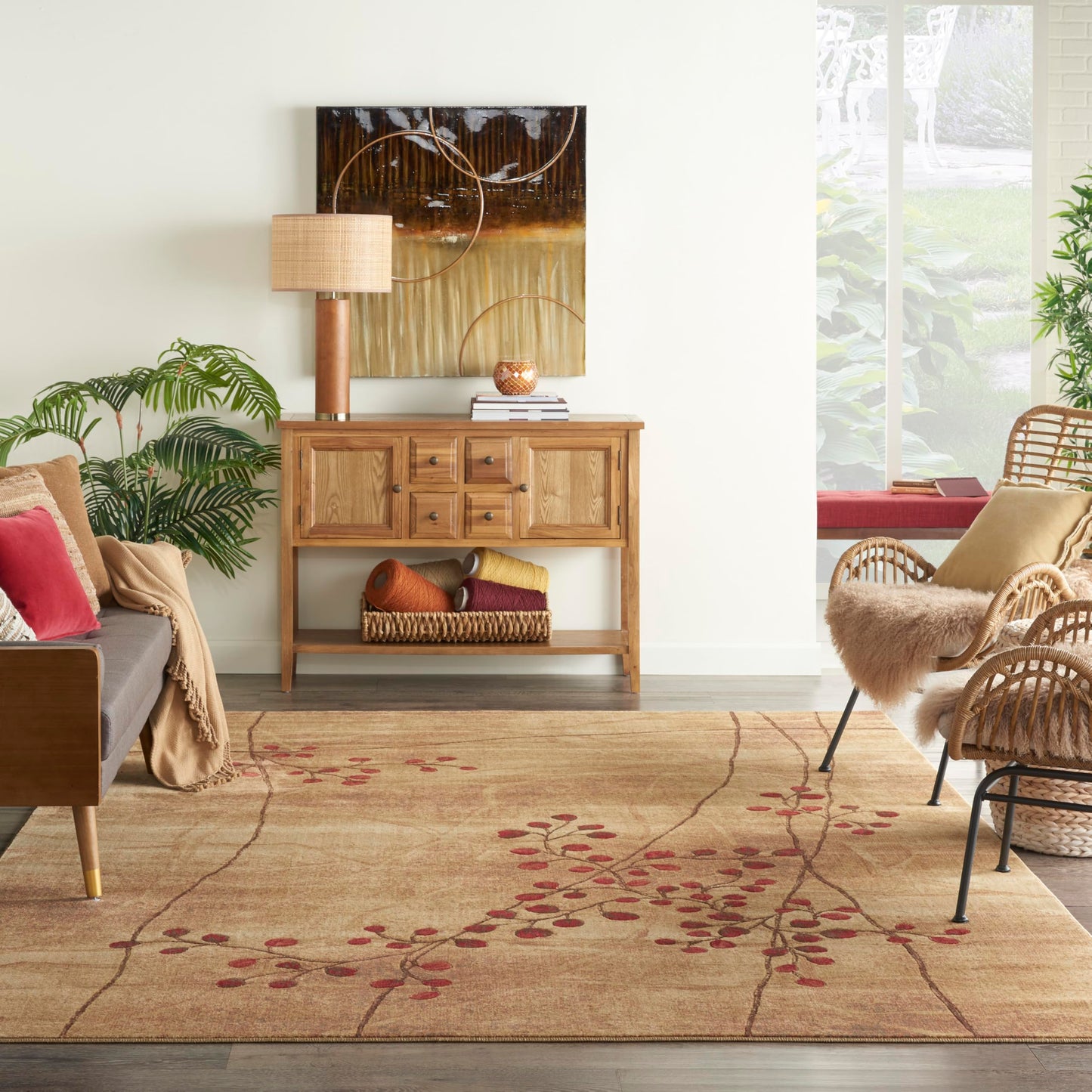 Nourison Home Somerset Latte 6'7" x 9'7" Area Rug - Easy Clean, Non Shedding, Bed Room, Living Room, Dining Room, Kitchen (7' x 10')