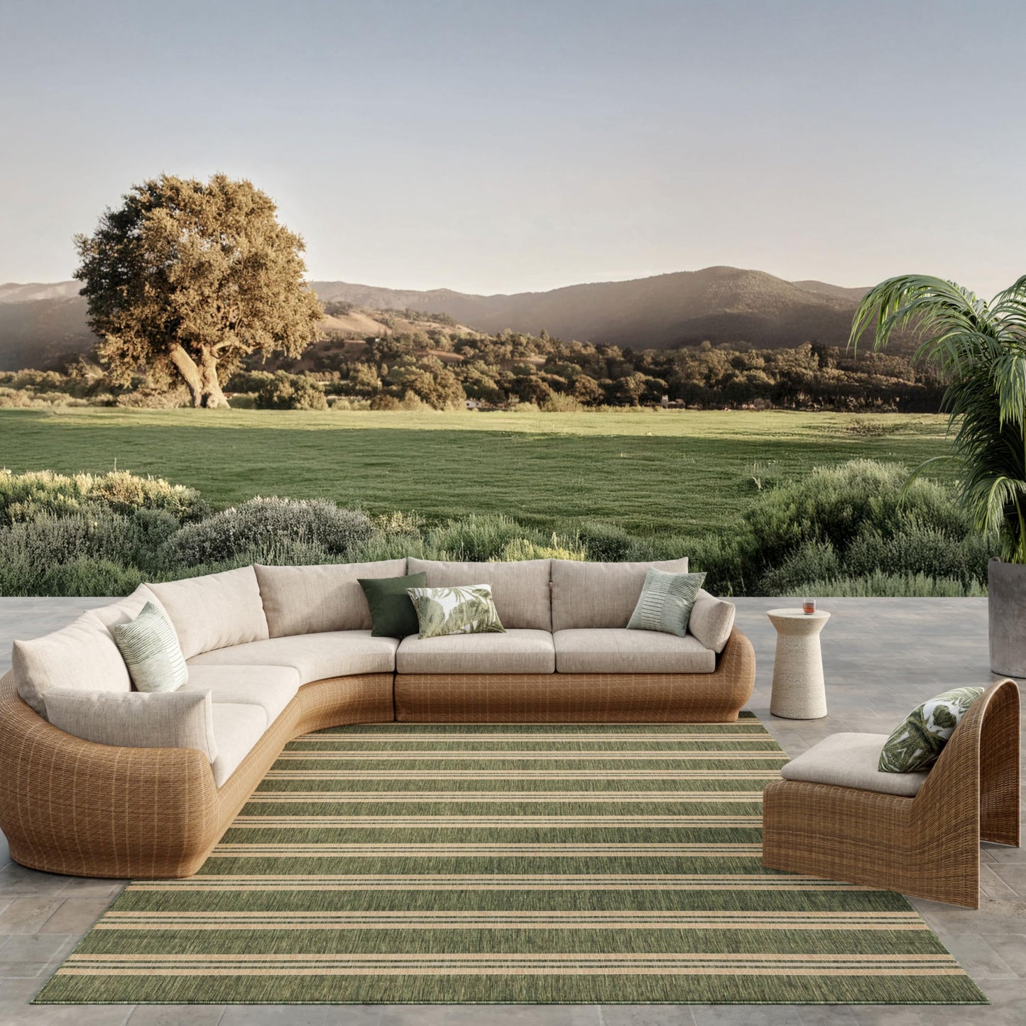Nourison Home Horizon Indoor/Outdoor Green 8' x 10' Area Rug - Easy Clean, Non Shedding, Bed Room, Living Room, Dining Room, Kitchen (8' x 10')