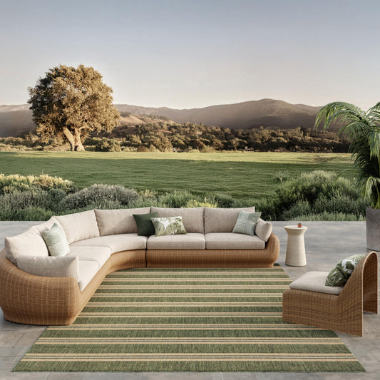 Nourison Home Horizon Indoor/Outdoor Green 8' x 10' Area Rug - Easy Clean, Non Shedding, Bed Room, Living Room, Dining Room, Kitchen (8' x 10')