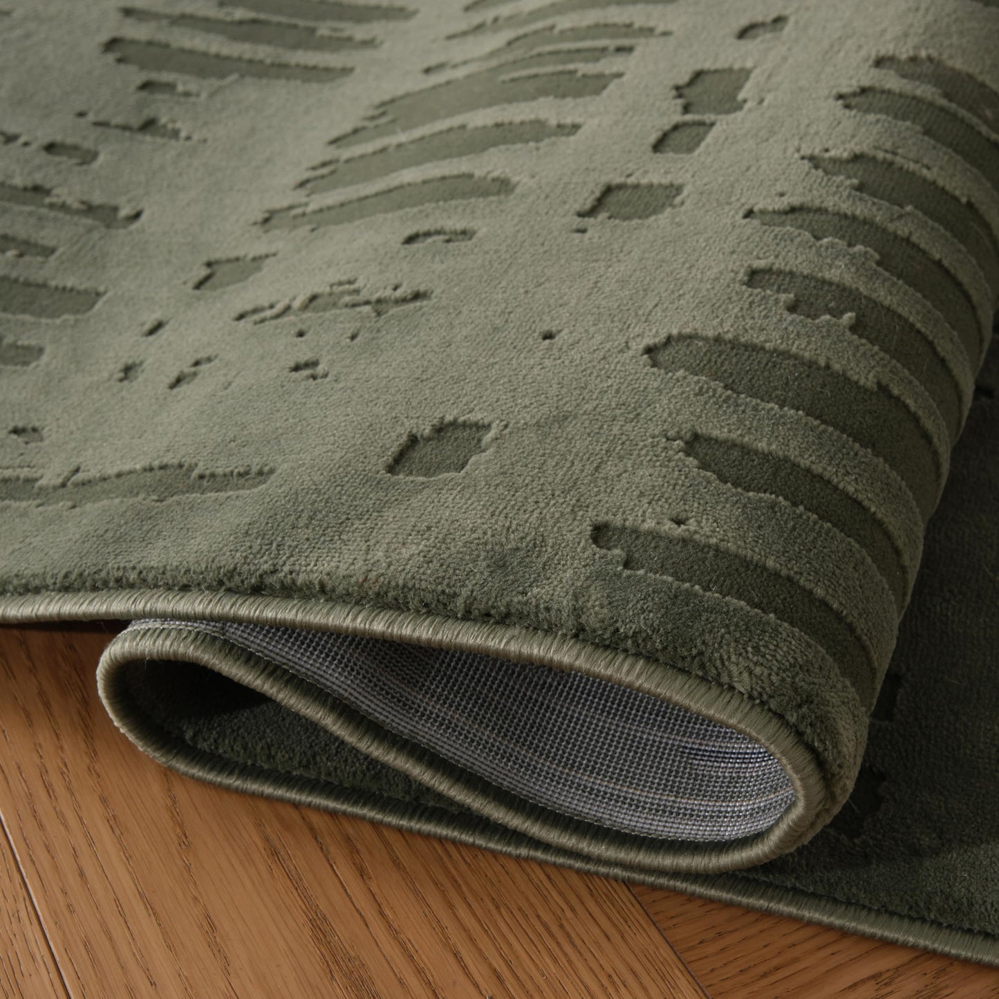 Revival Rugs Shell 5'x8' Area Rugs for Living Room Bedroom Dining Room - Washable, 100% Recycled, Oeko-TEX Certified, Modern, Medium Pile, Green