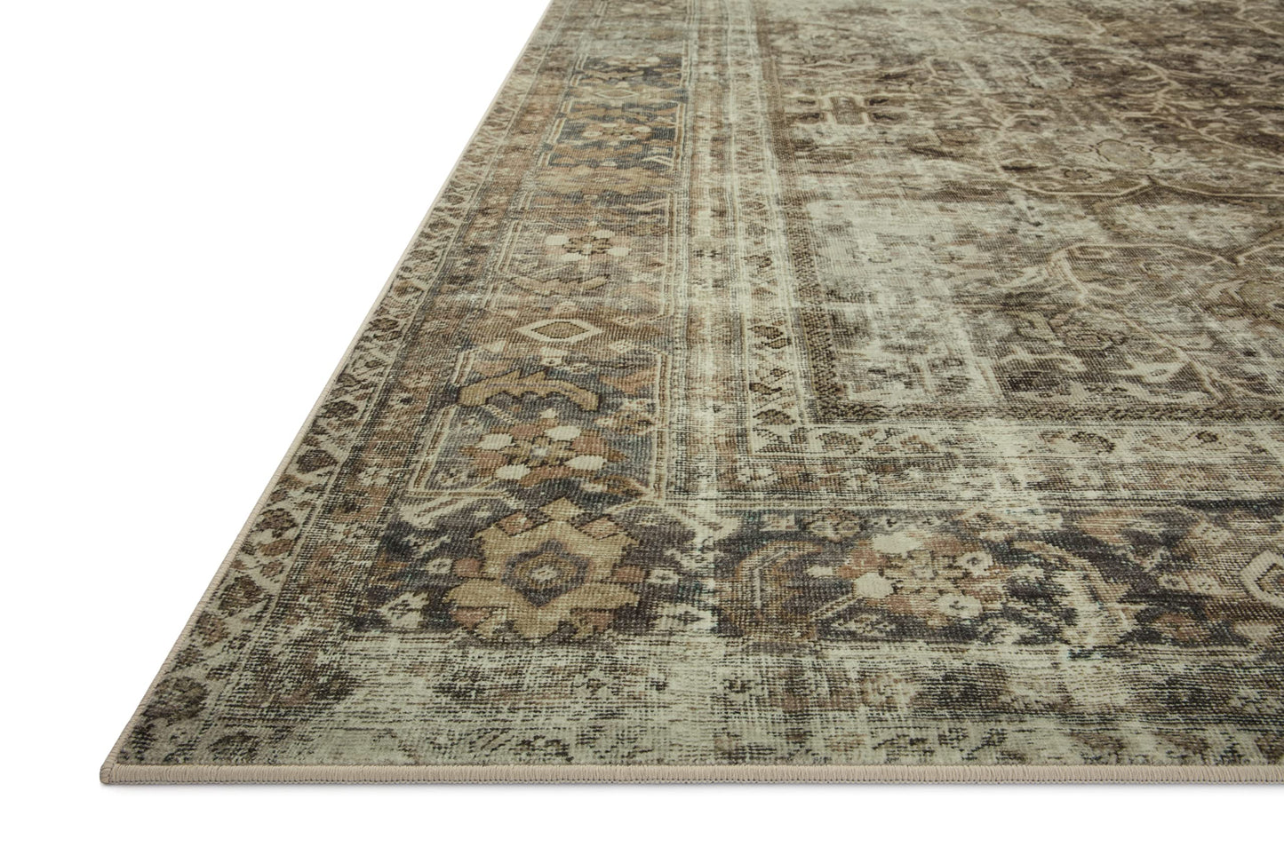 Loloi Magnolia Home by Joanna Gaines Sinclair Collection SIN-01 Pebble/Taupe 2'-3" x 9'-6", .25" Pile Height, Machine Washable, Runner Rug