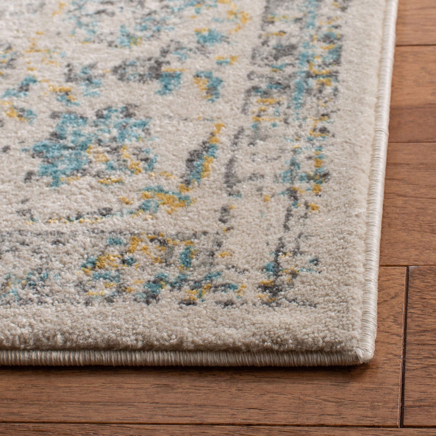 SAFAVIEH Area Rug 8x10 - Evoke Collection - Large - Ivory & Blue, Shabby Chic Oriental Medallion Design, Non-Shedding & Easy to Clean, Ideal for Living Room, Bedroom, Dining Space (EVK220C)