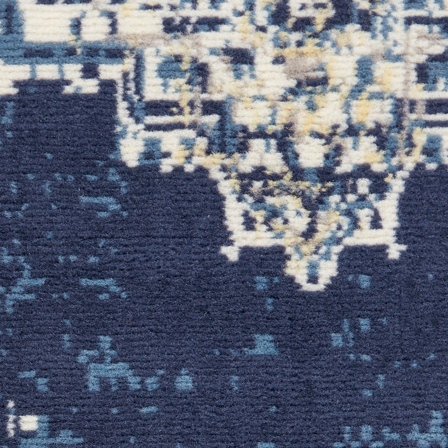 Nourison Home Grafix Navy Blue 7' x 10' Area Rug - Easy Clean, Non Shedding, Bed Room, Living Room, Dining Room, Kitchen (7' x 10')