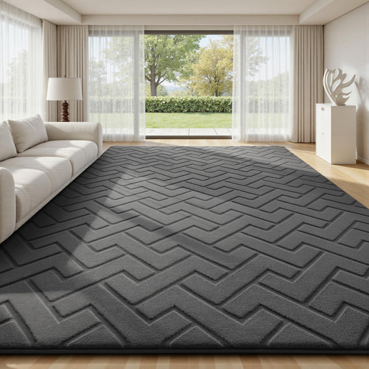 Sour Lemon 8x10 Area Rugs for Living Room, Washable Grey Rugs for Bedroom Large Soft Area Rugs Indoor, Modern Non Slip Rug Carpet for Bedroom Kids Room Dorm Dining Room Office Home Decor
