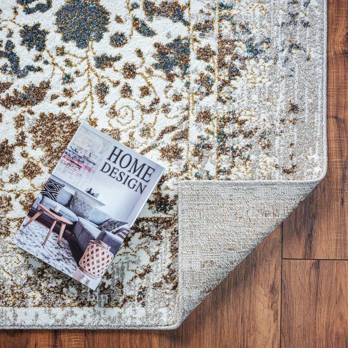 Persian-Rugs Luxe Weavers Rug 6495 – Distressed Floral Area Rug