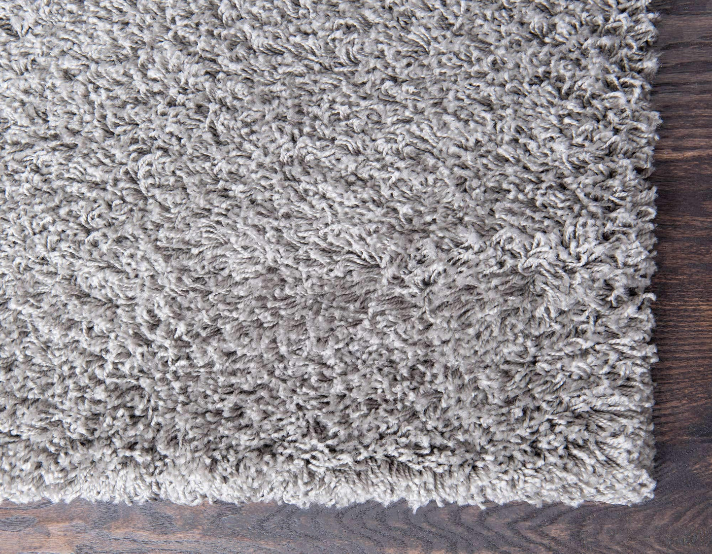 Unique Loom Solid Shag Collection Area Rug (6' 1" x 9' Rectangle, Cloud Gray)