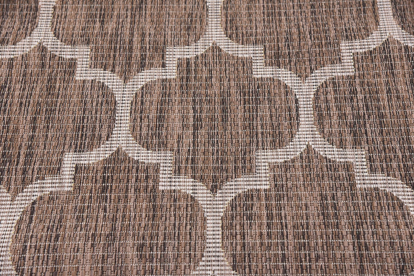 Unique Loom Outdoor Trellis Collection Area Rug (4' 1" x 6' 1" Rectangle, Brown/ Ivory)