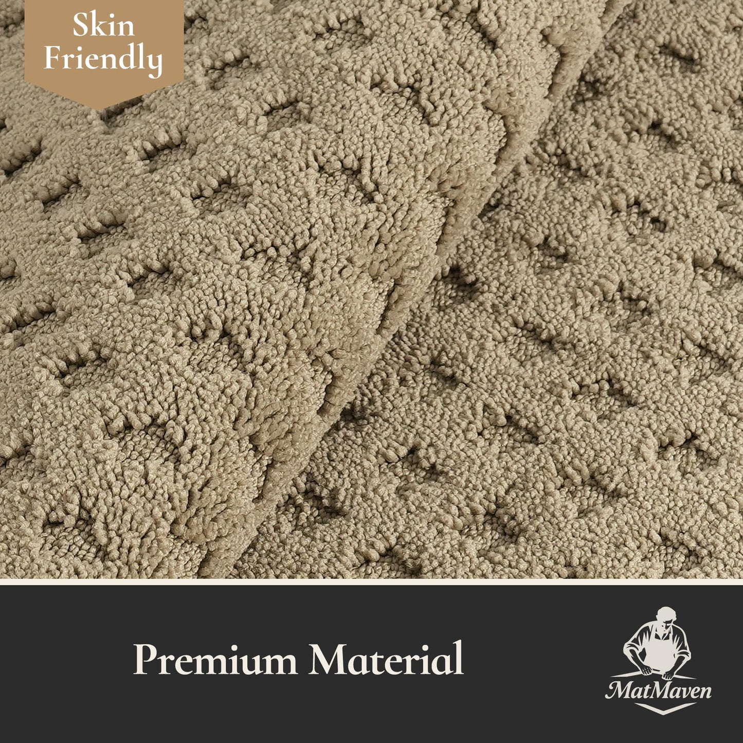 MatMaven Dirt Trapper Door Mat 20"x 32", Non-Slip Washable Doormat Entryway Rugs, Dirt Resistant and Absorbent Welcome Mat, Low Profile Floor Mats for Front Back and Entrance, Beige
