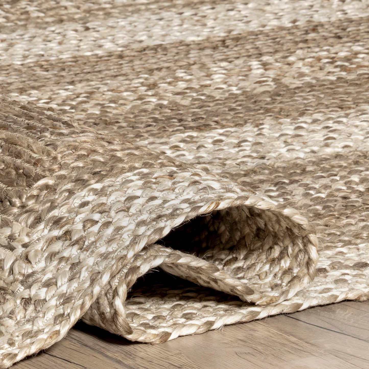 Nuloom Charlene Natural/Ivory, 5' x 8' Oval, Solid, Jute, Soft and Textured, High Traffic, Stain Resistant, Easy Clean, Durable Area Rug for Bedroom, Living Room, Dining Space, Foyer, Entryway