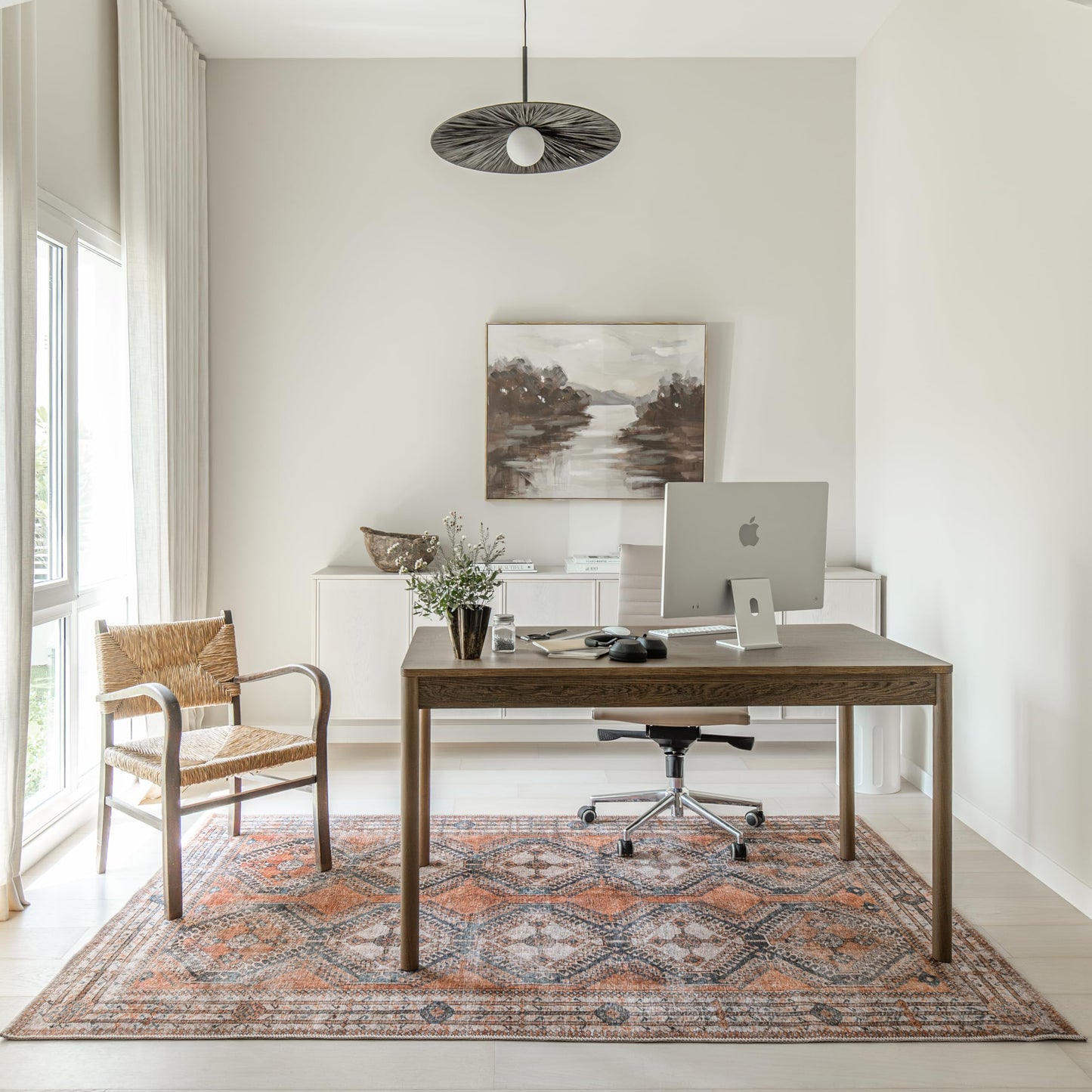 KNOTTING MATTERS Knot Tangelo 5’ x 8’ Area Rug – Tangelo Orange & Clay Heritage Flatweave, Low-Pile – Easy Clean Area Rug – Perfect for Living Room, Dining Room, Bedroom – Pet & Kid Friendly