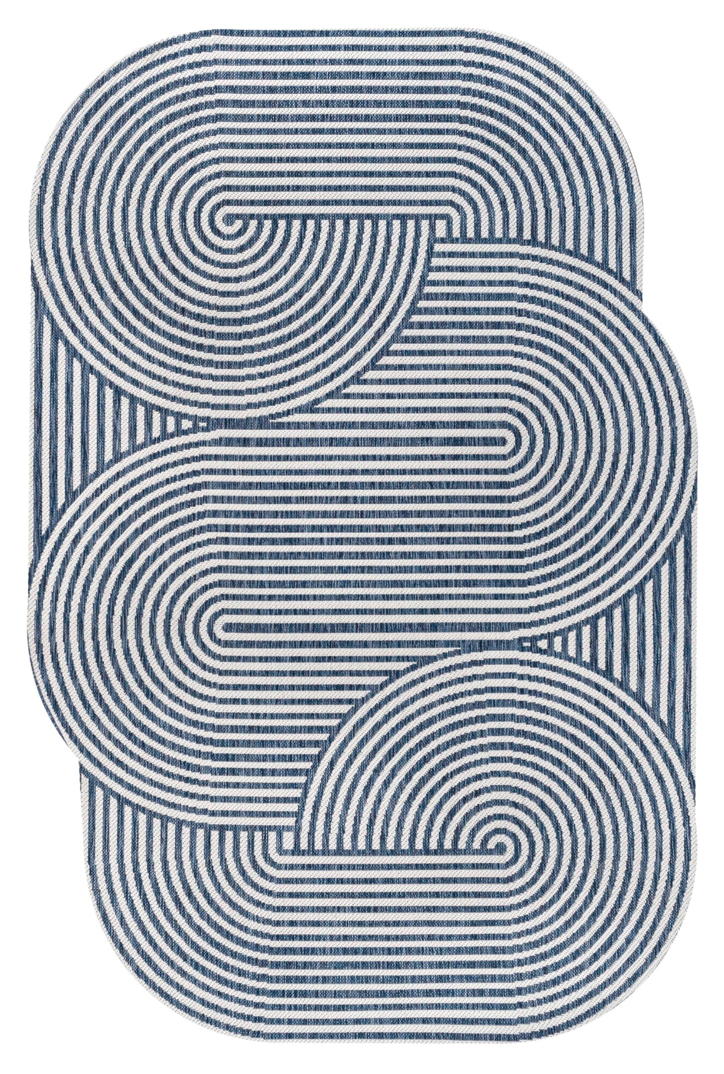 JONATHAN Y Geometric Arch Stripe Indoor Outdoor Area Rug 5X8 Cream/Navy, Margot Modern for Backyard, Patio, Porch, Easy-Cleaning, High Traffic, Pet-Friendly, Non-Shedding (SHP201C-5)