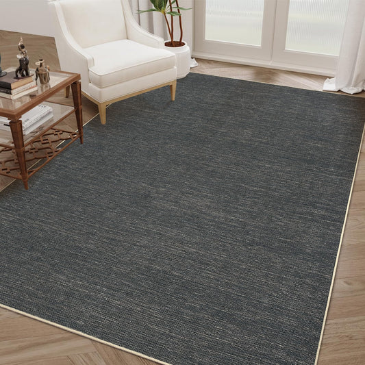 Outdoor Easy Jute Rug 5x7 Washable Non Slip Indoor Outdoor Easy Jute Rug Modern Solid Color Neutral Paito Stain Resistant Throw Carpet for Porch Kitchen Bedroom Living Room Backyard, Grey
